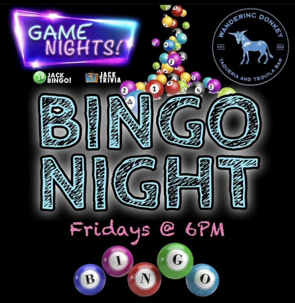 JACK BINGO FRIDAY NIGHTS 6pm Prizes Free to Play Wandering